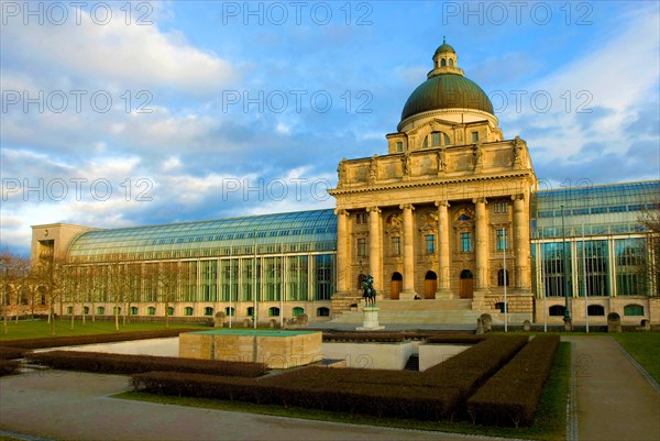 The Bayerische Staatskanzlei west façade, Munich, Bavaria, Germany, Europe