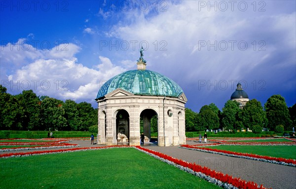 Hofgartenpalais, Diana Temple in the Hofgarten, directly after a thunderstorm, Munich, Bavaria,