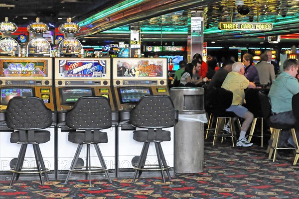 Slot machines in the casino, Strip, Las Vegas Boulevard, Las Vegas, Nevada, USA, North America