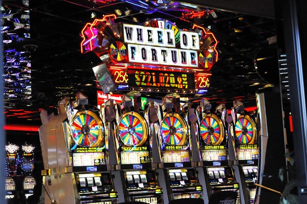 Slot machines in the casino, Strip, Las Vegas Boulevard, Las Vegas, Nevada, USA, North America