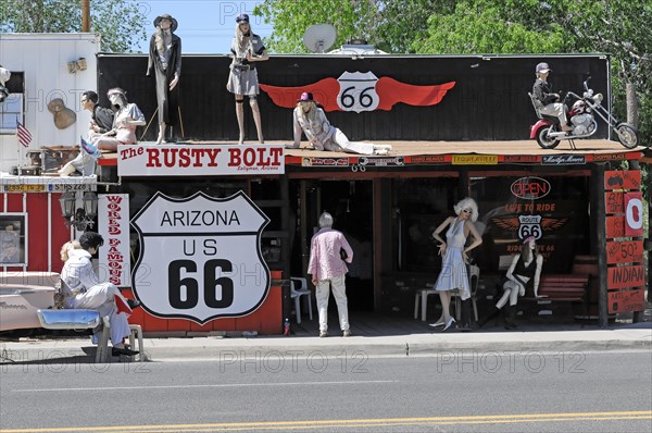Souvenirs, souvenirs, western town in Seligman on the historic Route 66 in the wild west. Seligman,