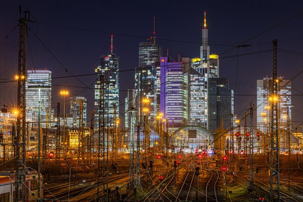 The rail network outside Frankfurt Central Station is empty. The German Train Drivers' Union (GDL)