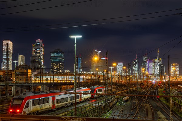 A regional train approaches Frankfurt Central Station. The German Train Drivers' Union (GDL) has