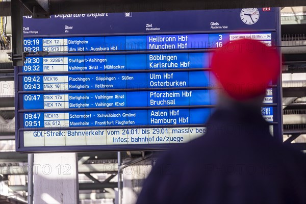 Strike by the train drivers' union GDL. Around 20 per cent of regular trains are running according