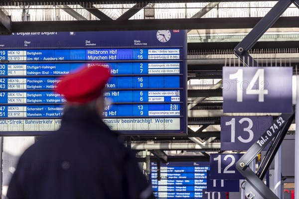 Strike by the train drivers' union GDL. Around 20 per cent of regular trains are running according