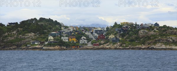 Traditional houses in coastal town of Kristiansund, Romsdal county, Norway, Europe