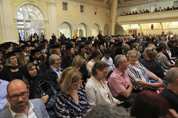 Audience at graduation ceremony, Goldsmiths College, University of London, England, UK