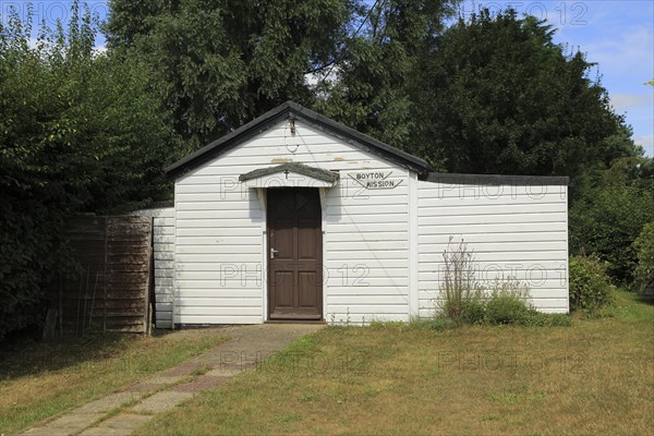 Small wooden chapel building, Boyton Mission, Boyton, Suffolk, England, UK built in 1929