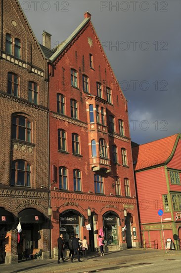 Historic Hanseatic League buildings Bryggen area, Bergen, Norway UNESCO World Cultural Heritage