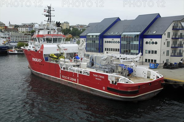 Thor Frigg research survey ship in harbour at Kristiansund, Romsdal county, Norway, Europe