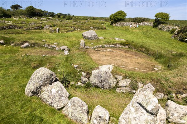 Carn Euny prehistoric village, Cornwall, England, UK