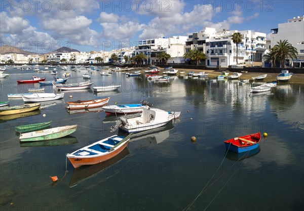 Boats in the harbour Charco de San Ginés, Arrecife, Lanzarote, Canary Islands, Spain, Europe