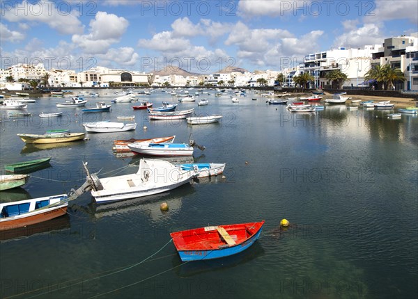 Boats in the harbour Charco de San Ginés, Arrecife, Lanzarote, Canary Islands, Spain, Europe