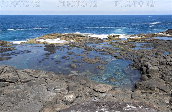 Atlantic coast in south west corner, Los Charcones, Caleta Negra bay, near Playa Blanca, Lanzarote,