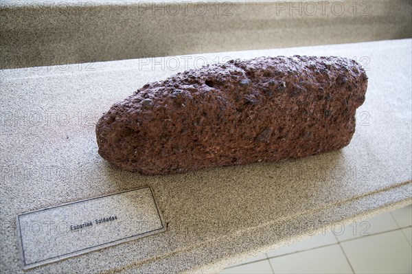 Escarias Soldades rock sample geology display, Casa de los Volcanes volcanic study centre,