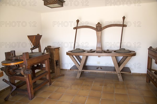 Historic milling equipment at Museum and folklore arts centre, Casa Museo Monumento al Campesino,