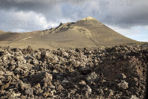Volcanic landscape Parque Nacional de Timanfaya, national park, Lanzarote, Canary Islands, Spain,