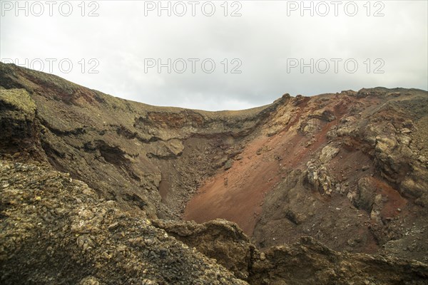 Volcano crater seen on Ruta de Los Volcanes, Parque Nacional de Timanfaya, national park,