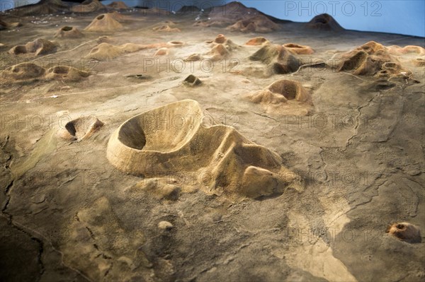 Model map of volcanoes at Timanfaya Volcano Interpretation and Visitors' Centre, Lanzarote, Canary