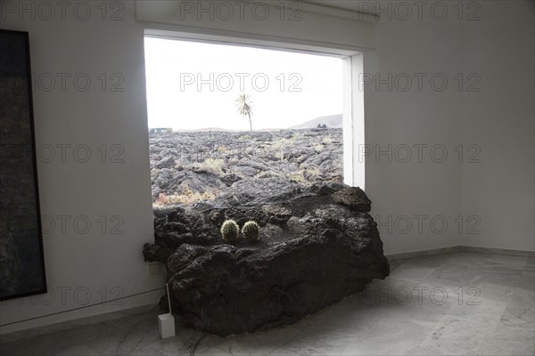 Window lava flow Fundación César Manrique, Taro de Tahíche, Lanzarote, Canary islands, Spain,