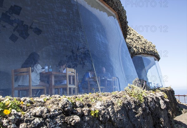 Cafe inside Mirador del Rio designed by Cesar Manrique, Lanzarote, Canary Islands, Spain, Europe