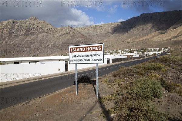 Private housing development of holiday homes La Caleta de Famara, Lanzarote, Canary islands, Spain,
