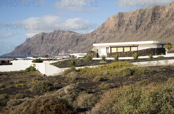 Private housing development of holiday homes La Caleta de Famara, Lanzarote, Canary islands, Spain,