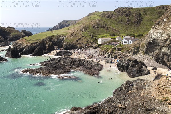 Coastal scenery, Kynance Cove, Lizard peninsula, Cornwall, England, UK
