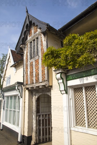 Historic Tudor buildings, Debenham, Suffolk, England, UK