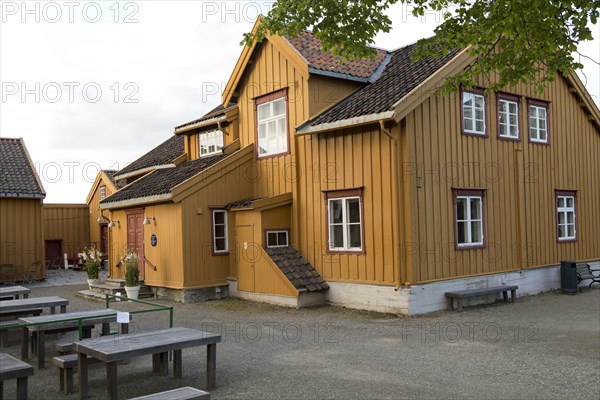 Skansen buildings former customs station, Tollboden, oldest house in Tromso, Norway, Europe