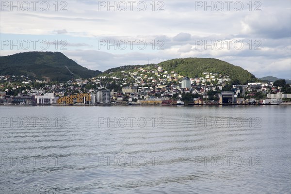 Port and town of Harstad, Hinnoya island, Troms county, Norway, Europe