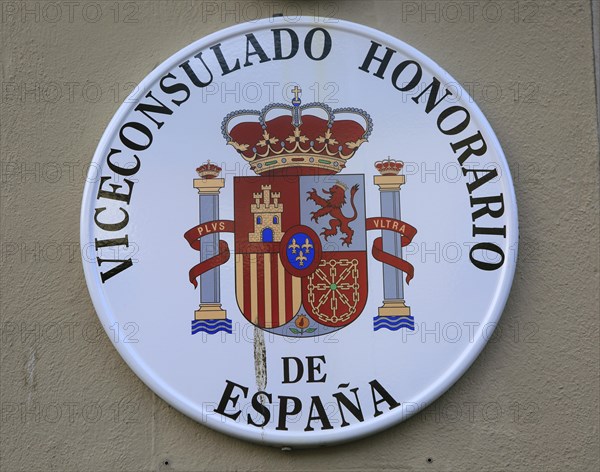 Spanish Honorary Consul sign, Trondheim, Norway, Europe
