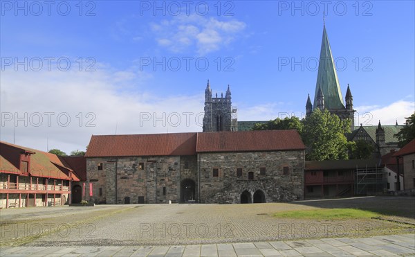 Cathedral and Armoury museum, National Military Museum, Archbishop's Palace Trondheim, Norway,