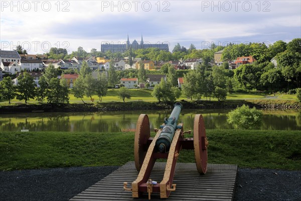 View over River Nidelva towards Norwegian University of Science and Technology, Trondheim, Norway,