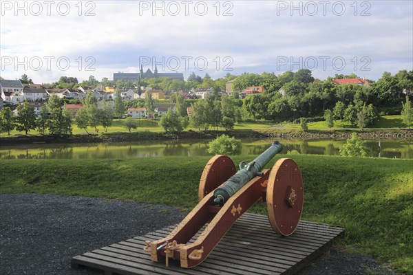 View over River Nidelva towards Norwegian University of Science and Technology, Trondheim, Norway,