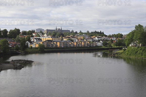 View over River Nidelva towards Norwegian University of Science and Technology, Trondheim, Norway,