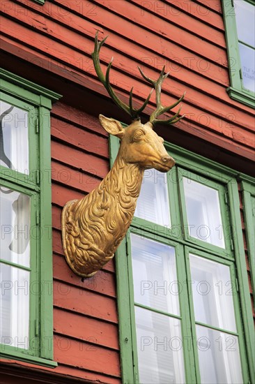 Historic Hanseatic League wooden buildings Bryggen area, Bergen, Norway UNESCO World Cultural