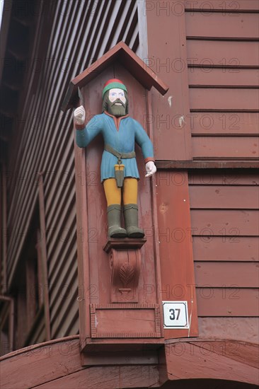Historic Hanseatic League wooden buildings Bryggen area, Bergen, Norway UNESCO World Cultural