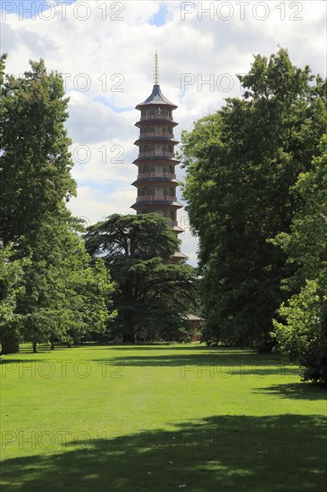The Pagoda Japansese Tower, Royal Botanic Gardens, Kew, London, England, UK