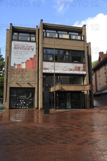 Bryggens museum Bryggen meeting point building, city of Bergen, Norway, Europe