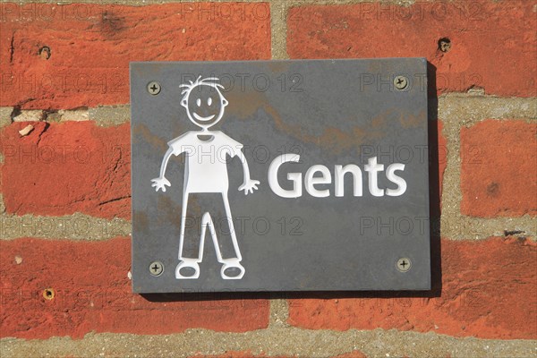 Gents toilet sign, UK