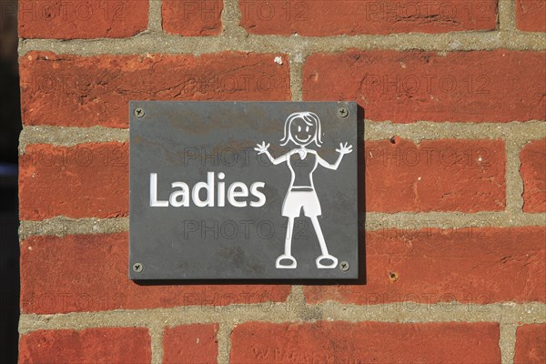 Ladies toilet sign, UK
