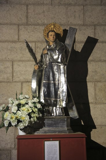 Statue of Saint Vincent, Iglesia de Santa Catalina Mártir, city of Valencia, Spain, Europe