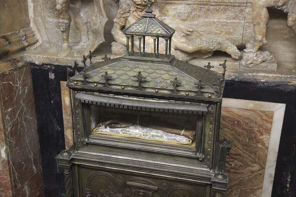 Religious relic the preserved arm of Saint Vincent inside cathedral church building building, city