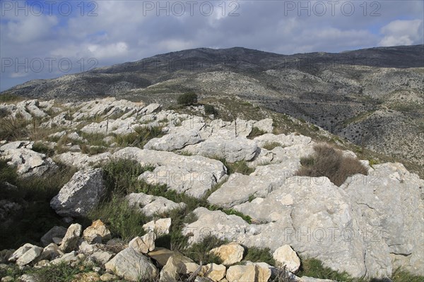 Carboniferous limestone karst scenery, near Benimaurell, Vall de Laguar, Marina Alta, Alicante