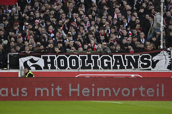 Banner, fan poster, banner, poster, banner, fan campaign HOOLIGANS in front of perimeter