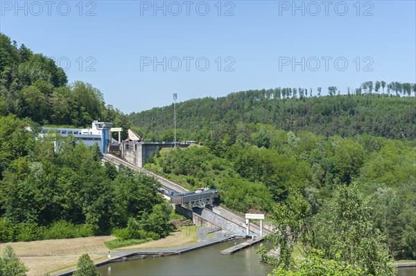 Boat lift on the Rhine-Marne Canal, Saint-Louis, Arzviller, Lorraine, France, Europe
