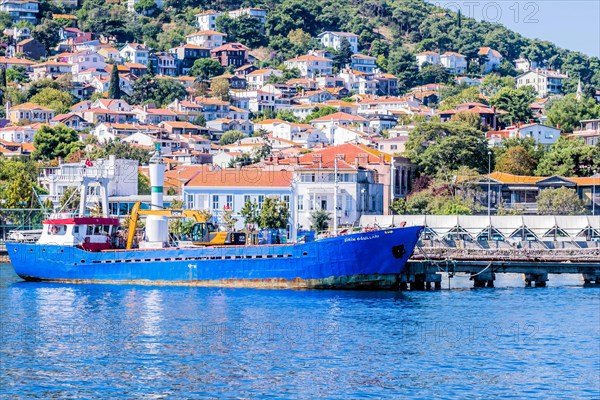 Tanker docked in harbor at Princess Island in Turkey. in Turkey