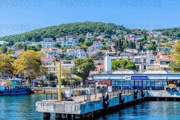 Concrete dock in harbor of Princess Island in Turkey