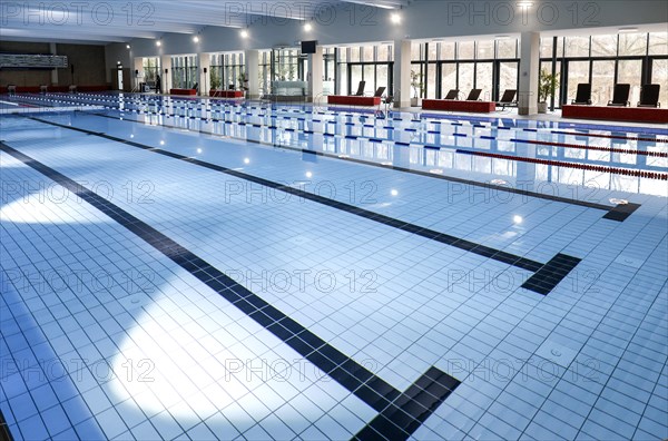 Berlin, 22.01.2024, View into the swimming pool of the reopened Tiergarten municipal swimming pool